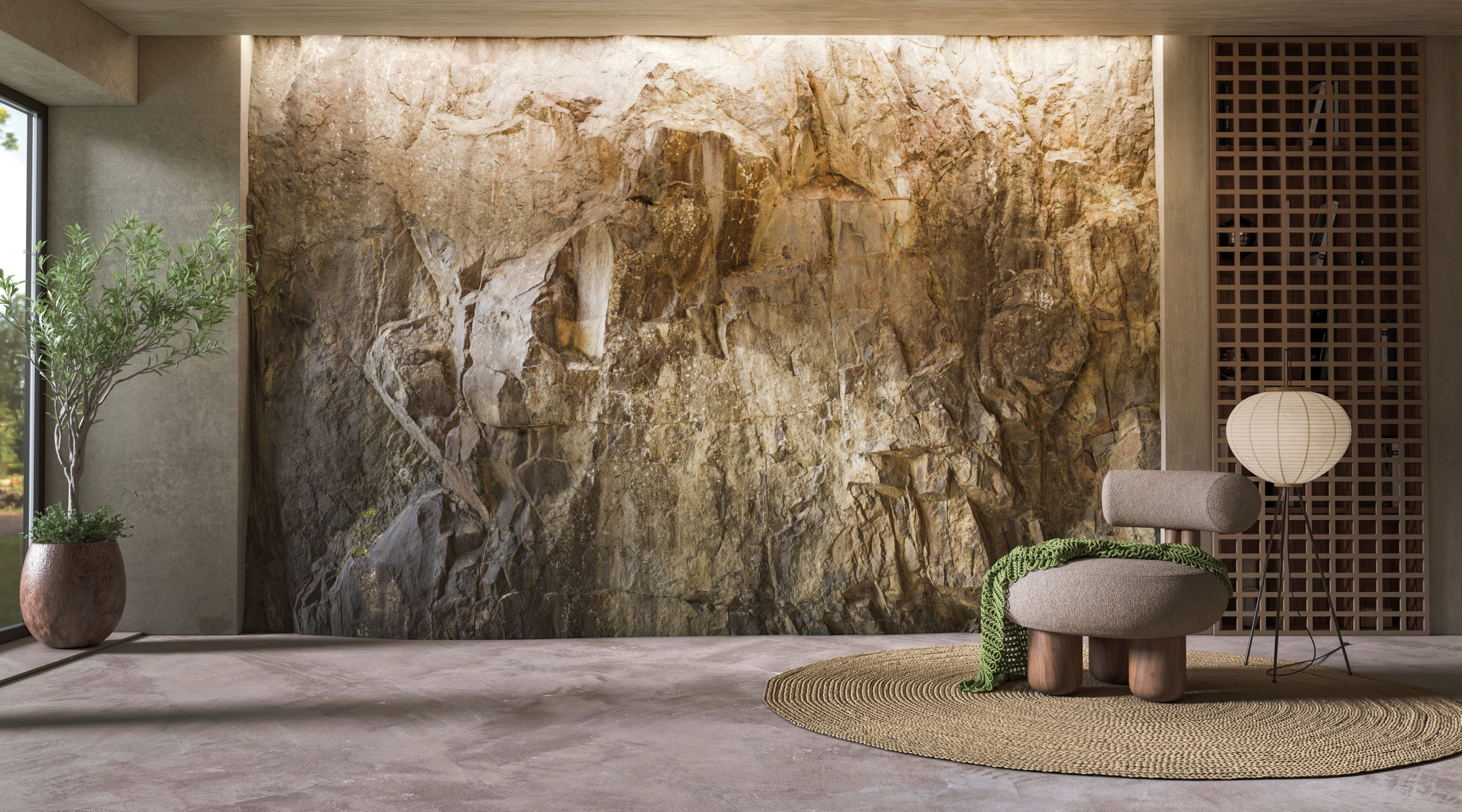 Natural-Mountain-Rock-Wall-in-Modern-Living-Room-Interior,-3D-Re