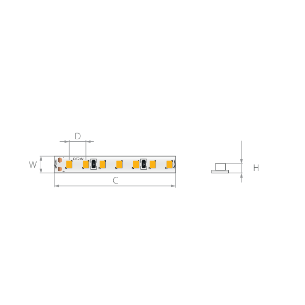 K-1091-24 LED tape, 211-282 lm/ft, IP20,